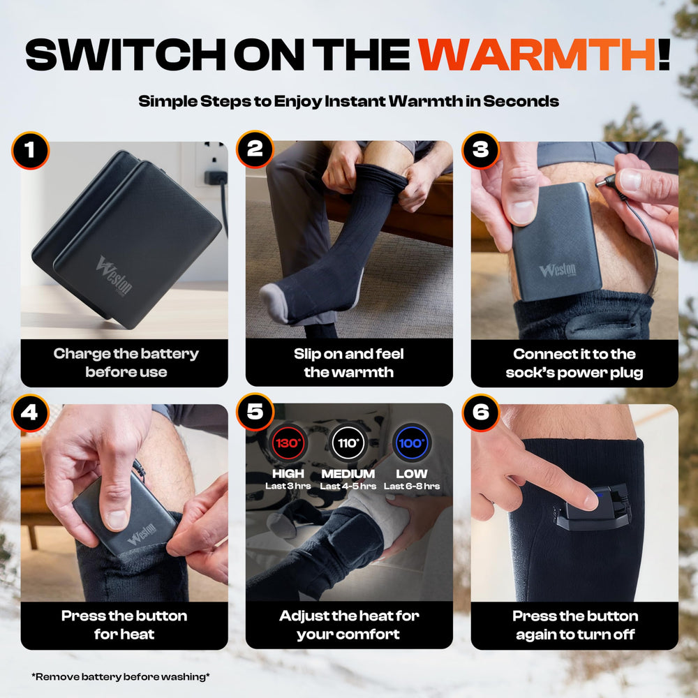 Weston knee-length design provides extra warmth from foot to calf