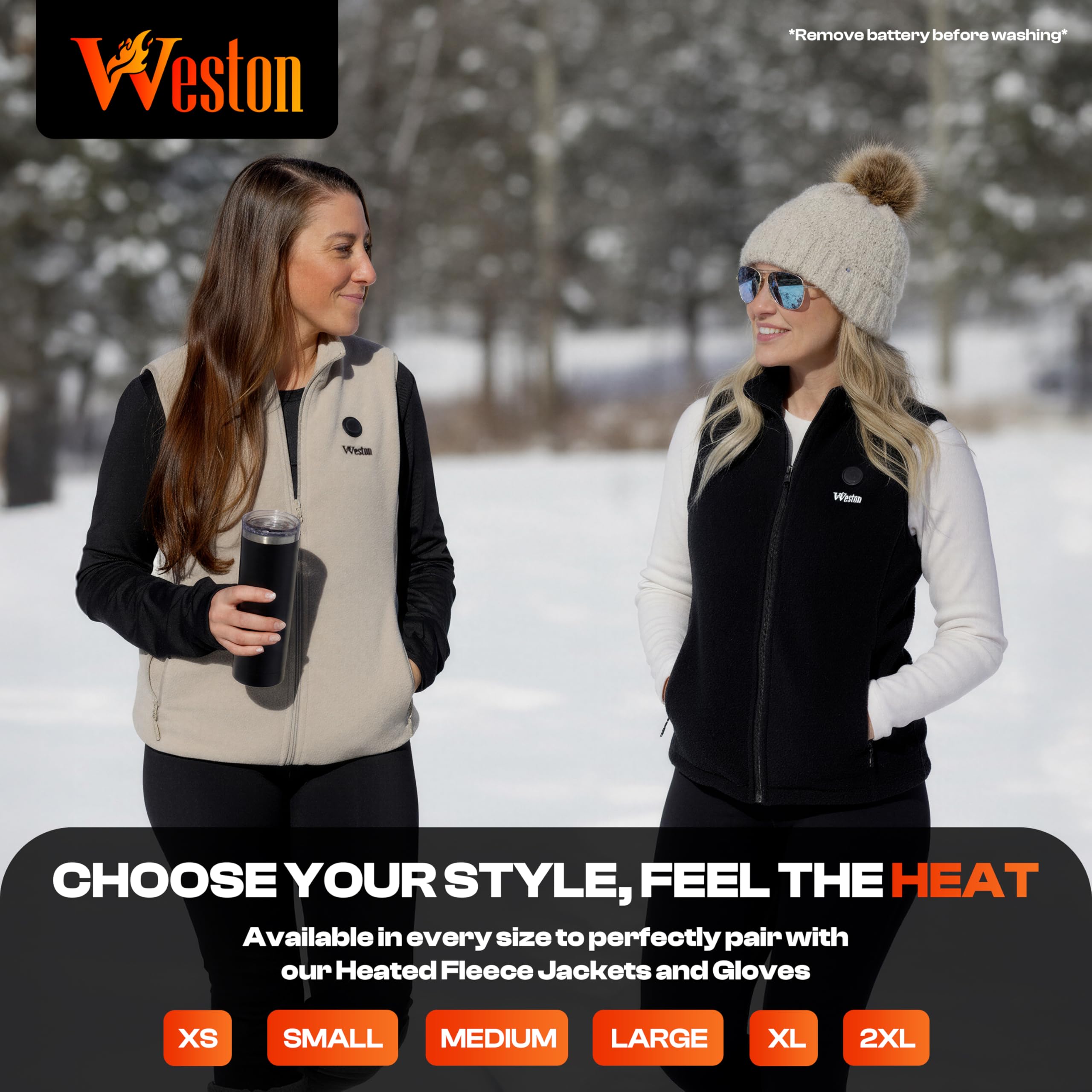 Weston heated fleece vest in winter outerwear demonstrates weather-ready comfort for outdoor activities.