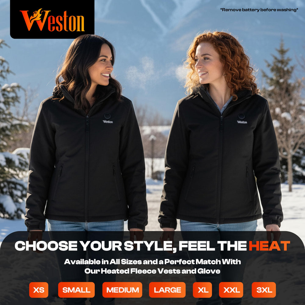 Weston 7.4V battery powering long-lasting warmth with simple recharge