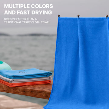 Wet Work towel on sand illustrates sand-removal capability at the beach.