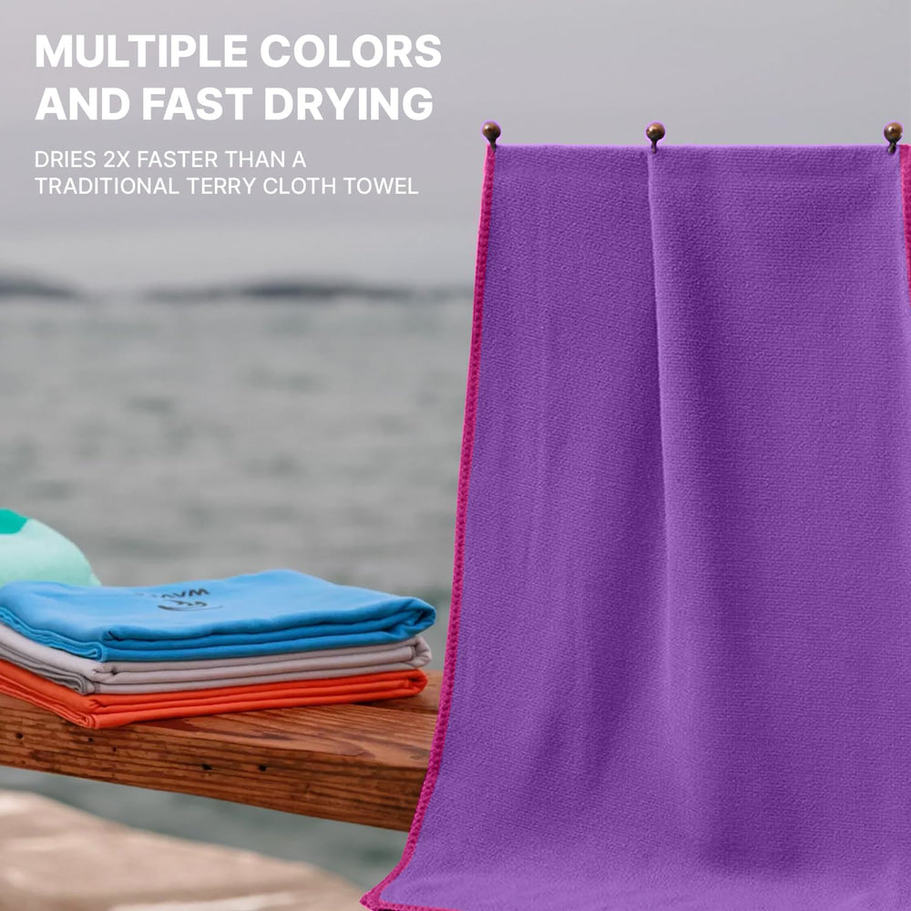 Wet Work towel hanging to dry after use on camping trips.