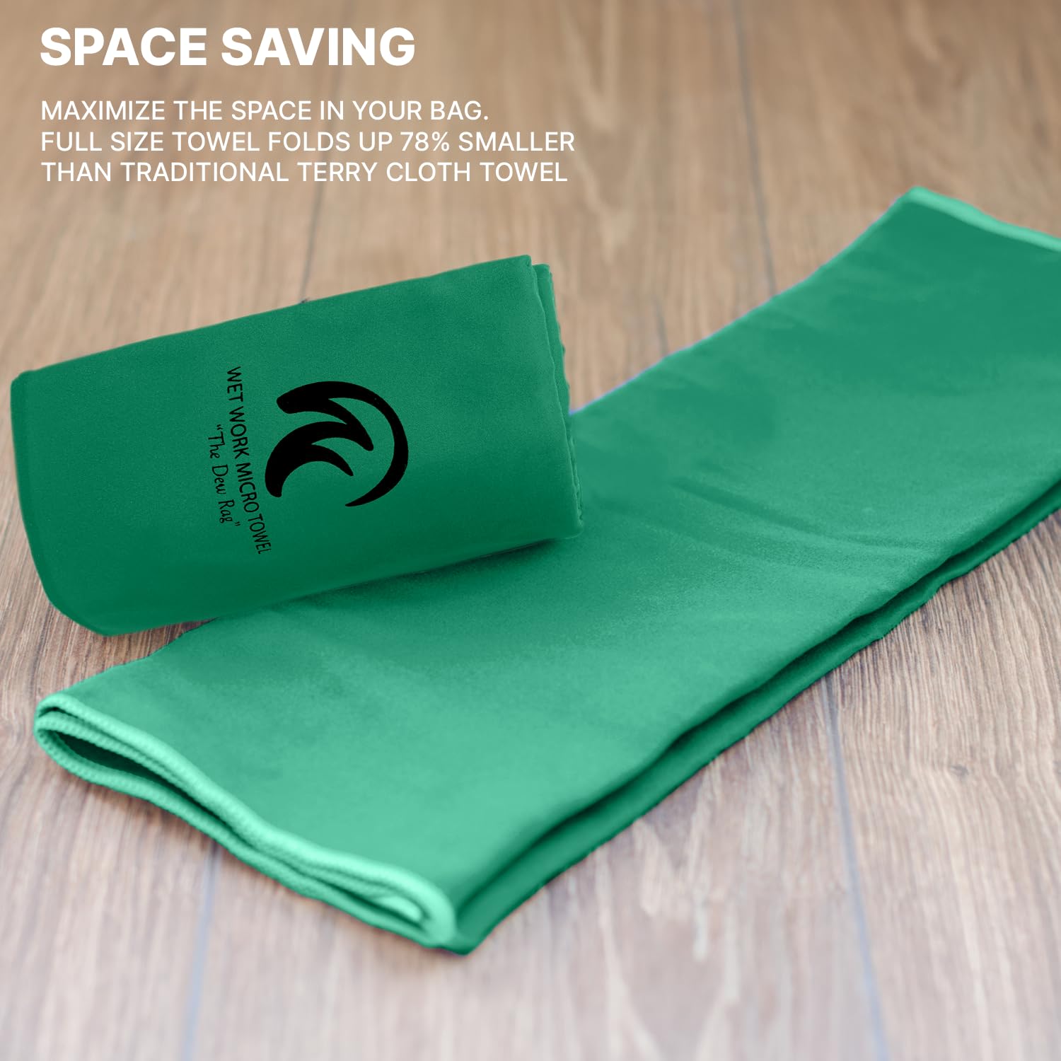 Wet Work XL lint-free towel ideal for travel and packing light.