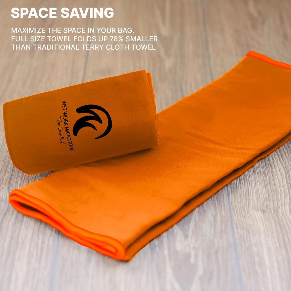 Wet Work XL towel captures debris for a clean dry-off