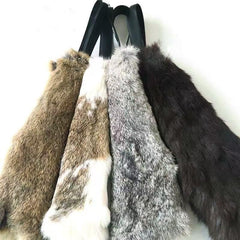Wetandspicy rabbit skin training cloth in grey for prey drive development.
