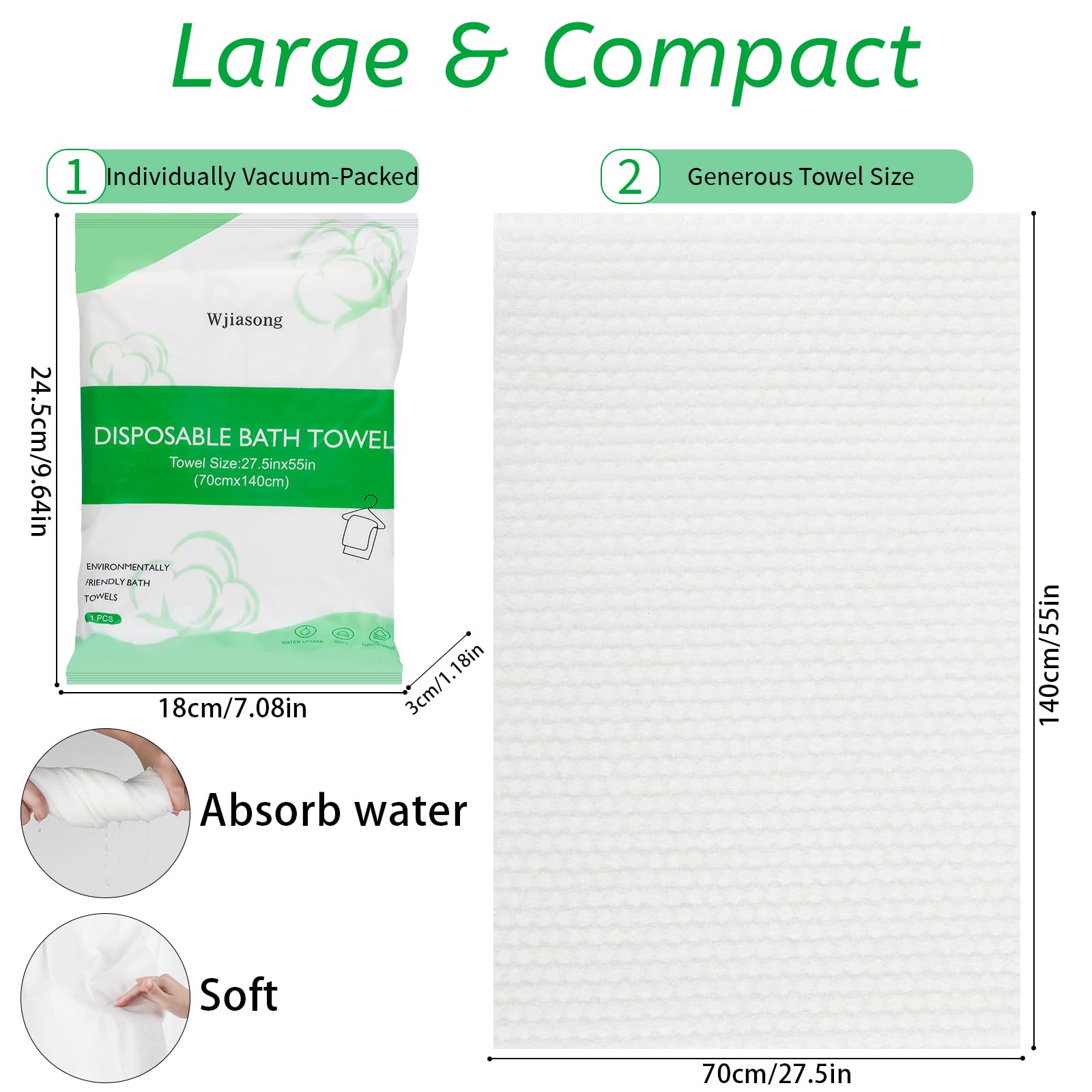 Wetferf towels ideal for poolside, spa, sauna, or travel use.