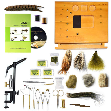 Wetfly Creative Angler Wooden Station materials showcases a portable, all-in-one fly tying setup.