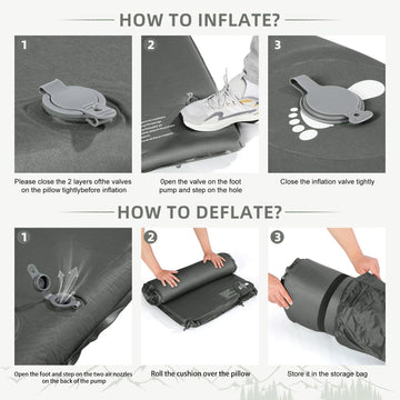 Wevelel Memory Foam Camping Mattress Pad in a camping setup shows size and insulation.