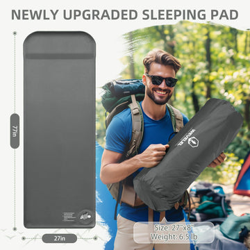 Wevelel Memory Foam Camping Mattress Pad dual-valves enable easy self-inflation and deflation.
