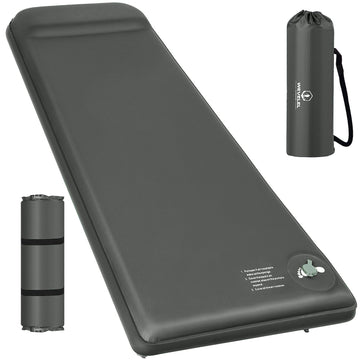 Wevelel Memory Foam Camping Mattress Pad fully inflated for luxurious outdoor sleep.
