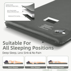Wevelel Memory Foam Camping Mattress Pad with shoulder storage bag for transport.