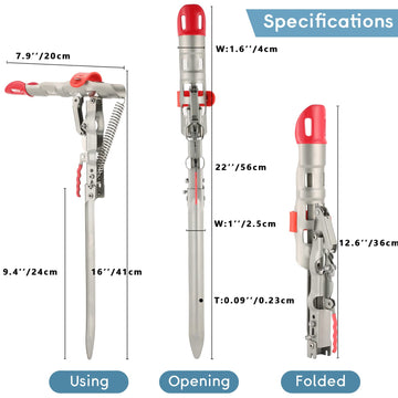 spring-loaded tip-up action on fishing rod holder