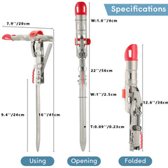 spring-loaded tip-up action on fishing rod holder
