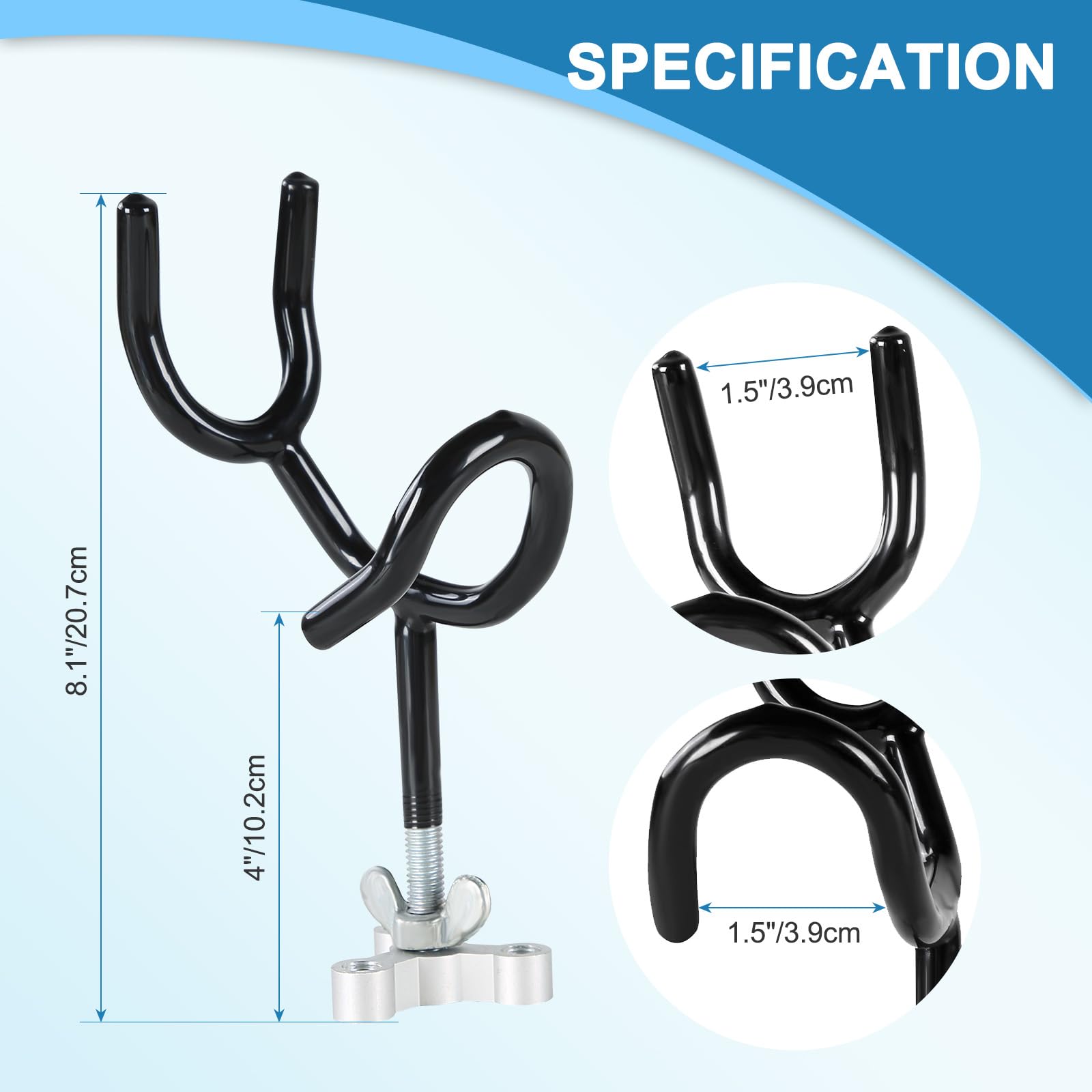 Robust steel rod holders cushioned with PVC
