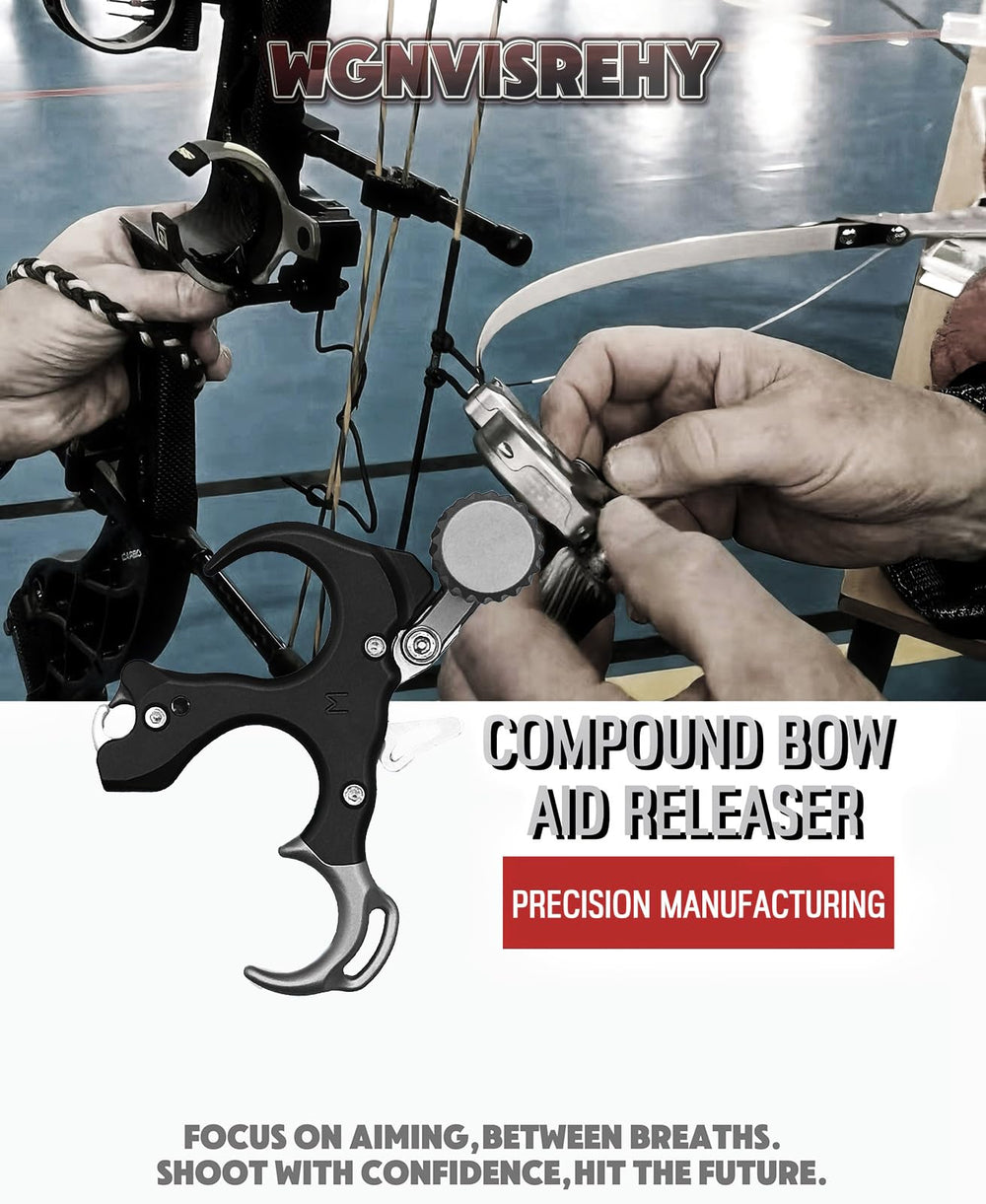 WGNV bow release ambidextrous-handle accommodates left and right-handed archers.