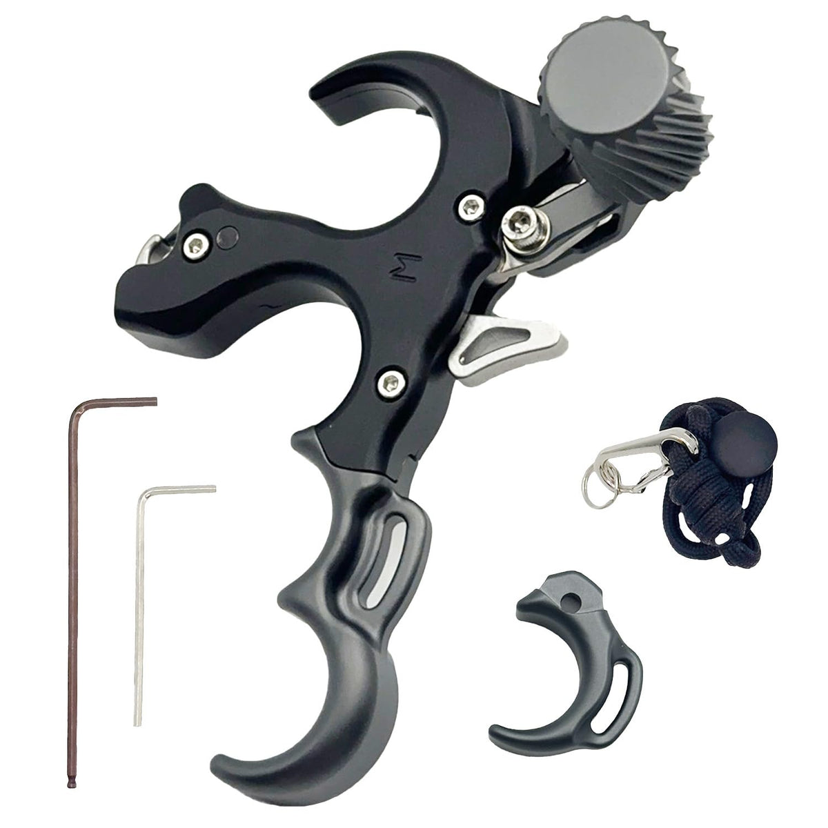 WGNV bow release thumb-button for ergonomic grip and precise trigger action.