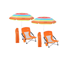 WGOS beach chair with umbrella provides shaded seating on sunny shores