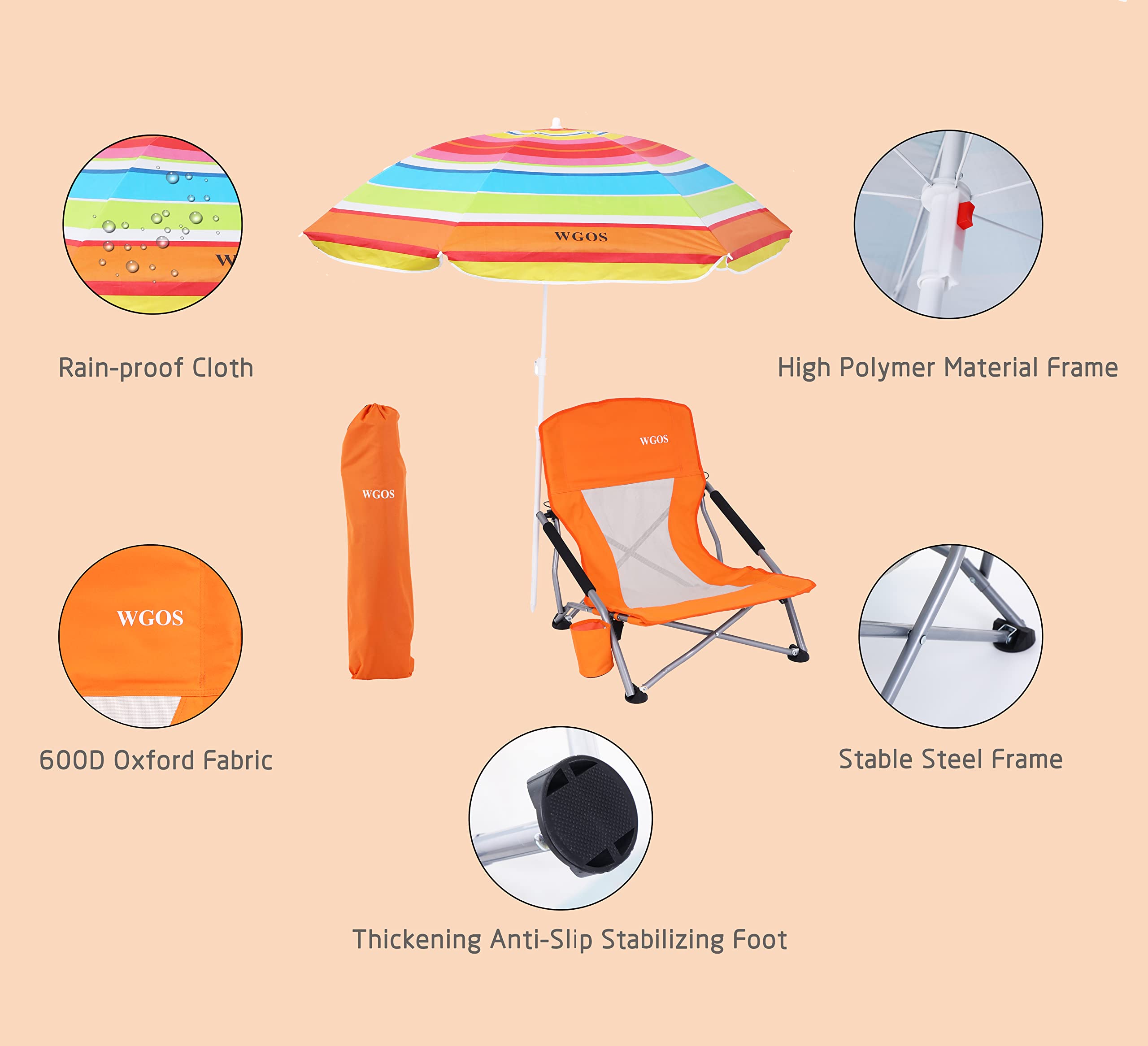 WGOS chair with right-side cup holder for drinks.