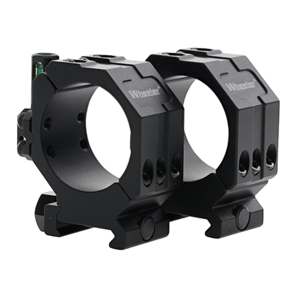 Wheeler 2-piece Picatinny scope rings with anti-cant for precise leveling in mounting.