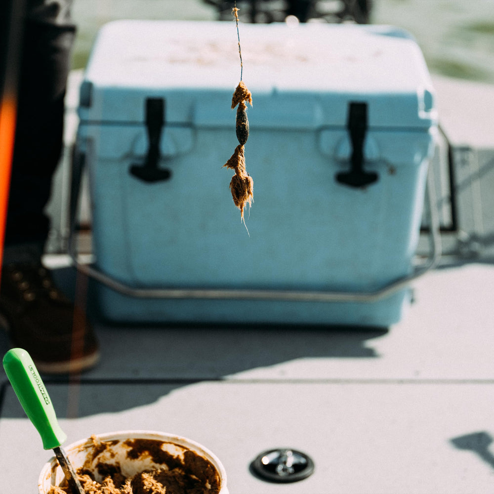 In-water display of Whisker Seeker bait usable in lake, river, and pond environments.