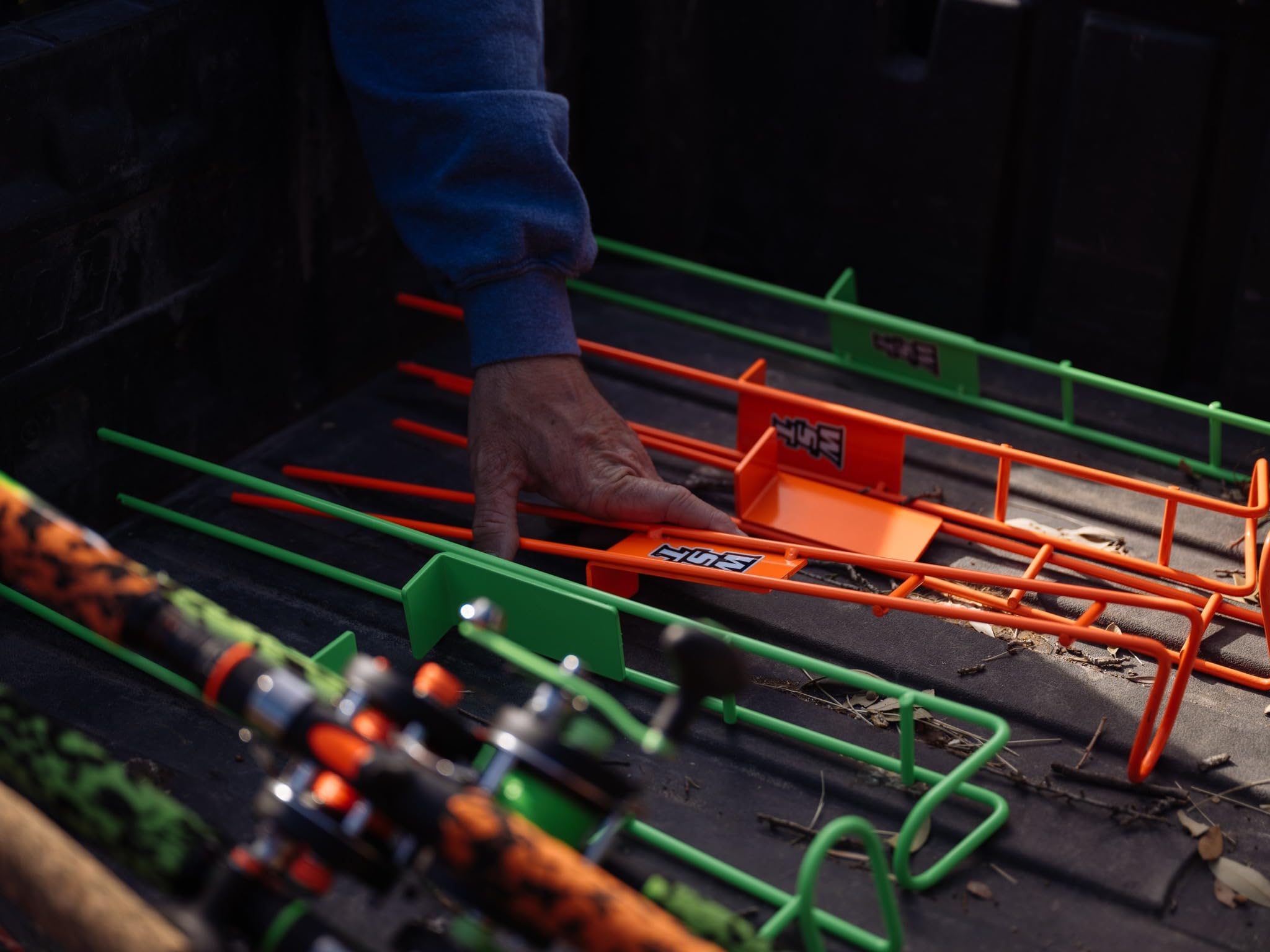 Whisker Seeker Powerlock orange glow-in-the-dark decal aids night setups.