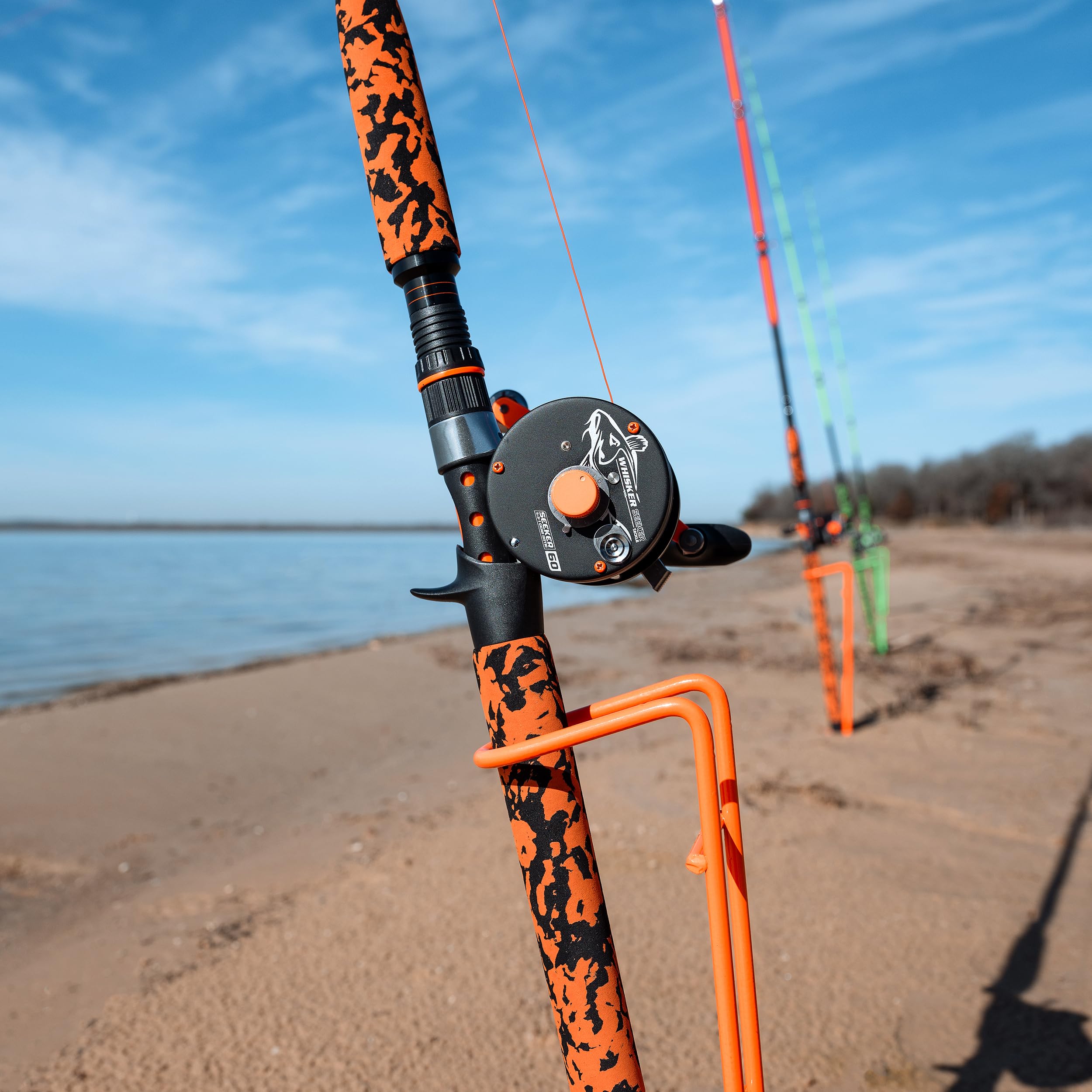 Whisker Seeker Powerlock orange weather-resistant design withstands harsh bank conditions.