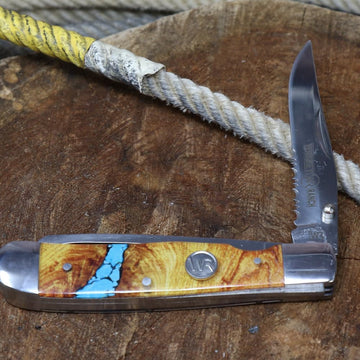 Whiskey Bent Hat Co. 3-inch trapper blade ready for daily cutting tasks.