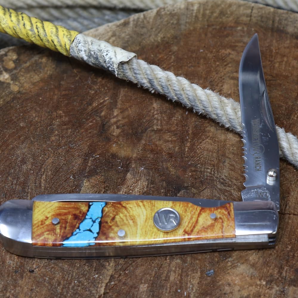 Whiskey Bent Hat Co. 3-inch trapper blade ready for daily cutting tasks.