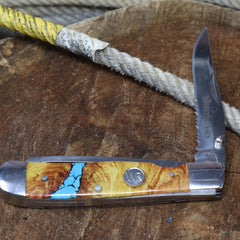 Whiskey Bent Hat Co. 3-inch trapper blade ready for daily cutting tasks.
