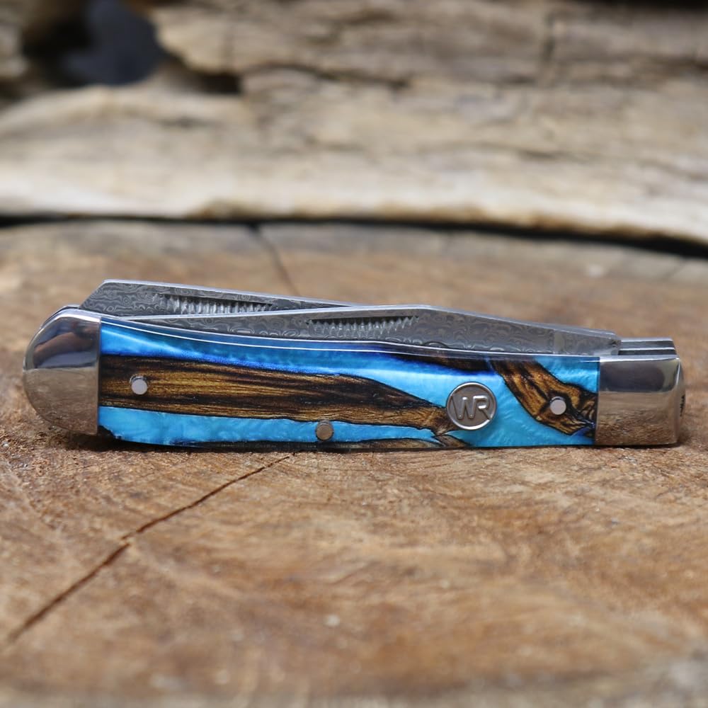 WHISKEY BENT HAT CO. Trapper folding knife with spey blade open for precise cuts