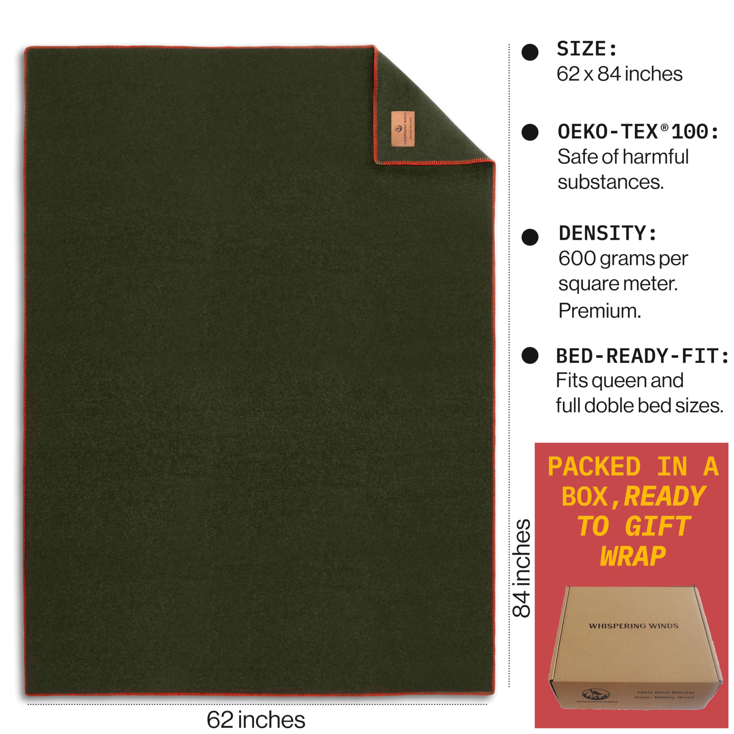 Whispering Winds 100% Wool Blanket camping scene showcases outdoor warmth and comfort.