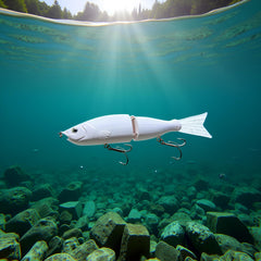 Bold colors and lifelike pattern on swimbait lure