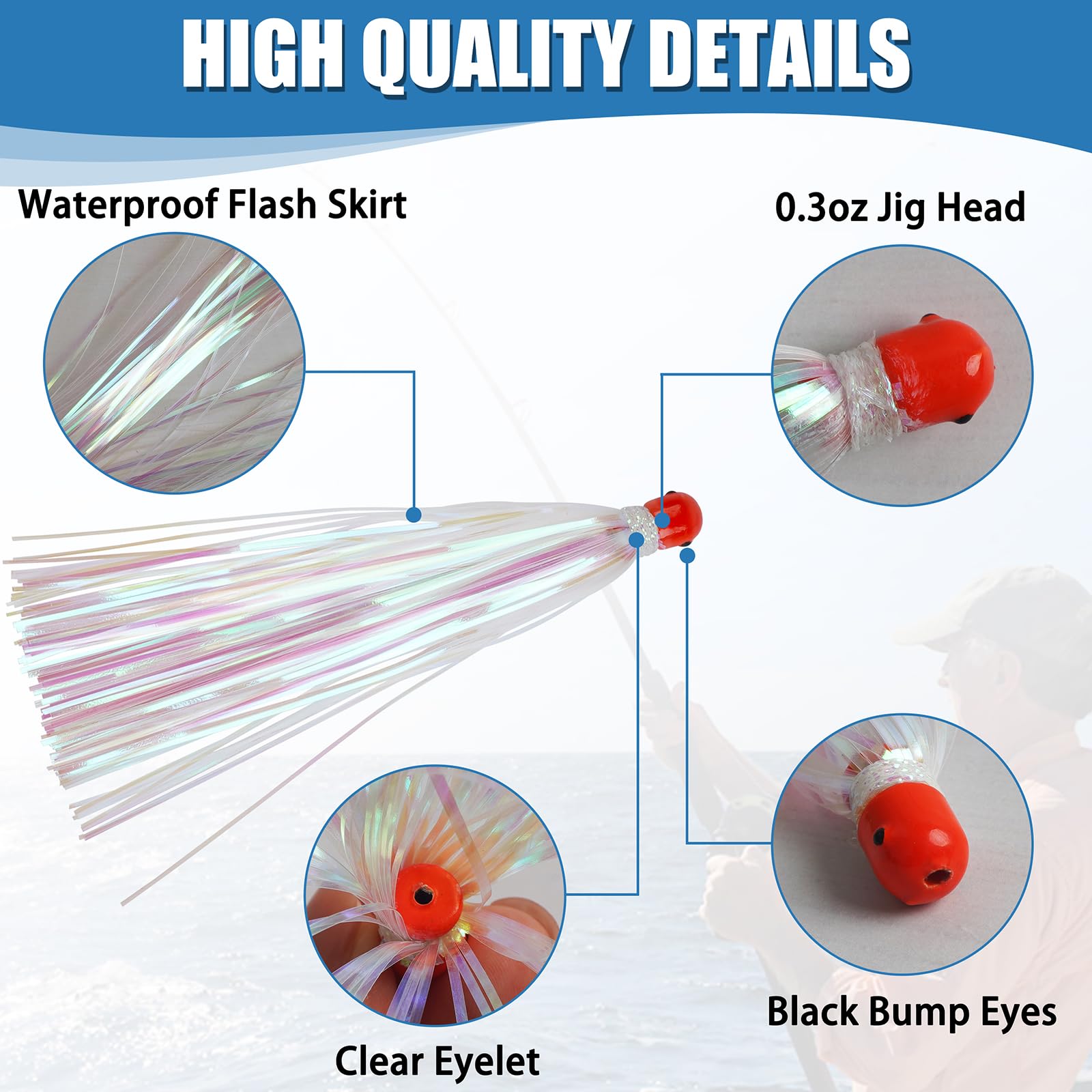 White Mylar flash teaser reflects light underwater