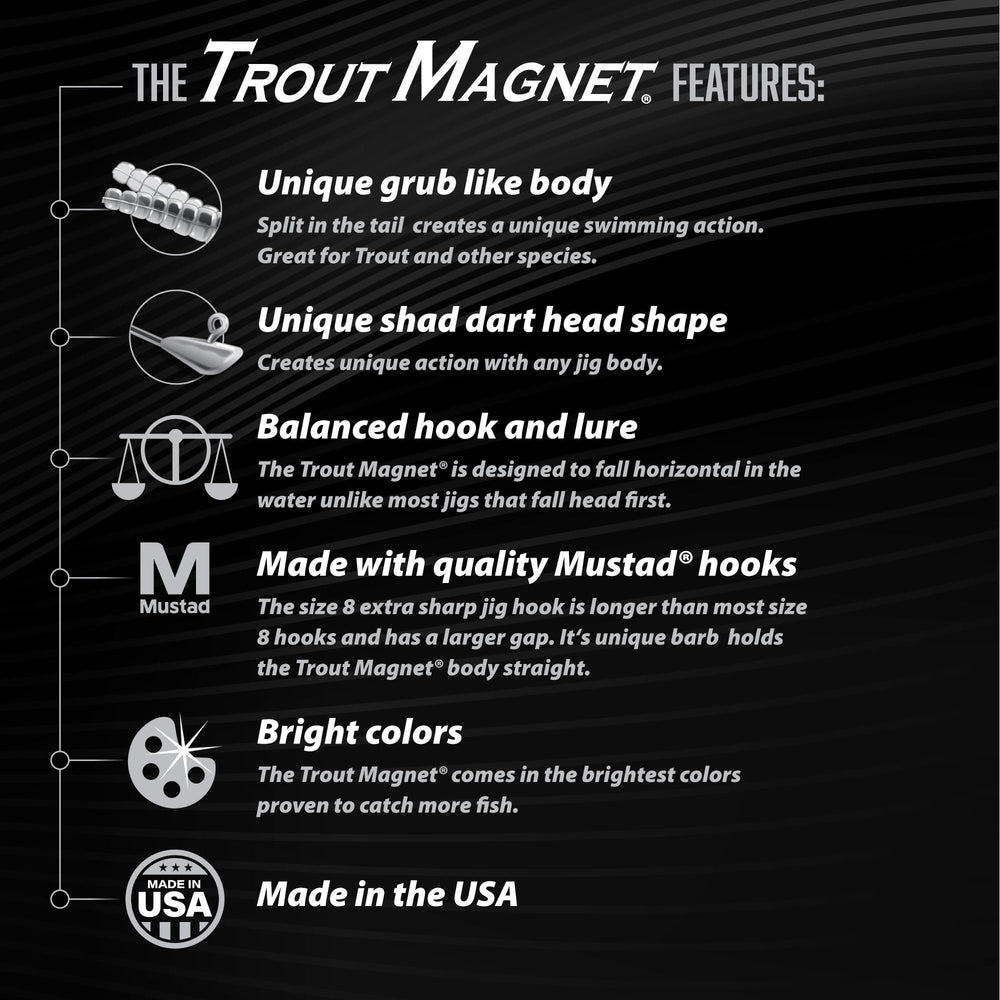 White neon grub body for Trout Magnet Neon Kit