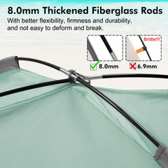 WhiteFang beach tent mint green front entry view for easy access and privacy