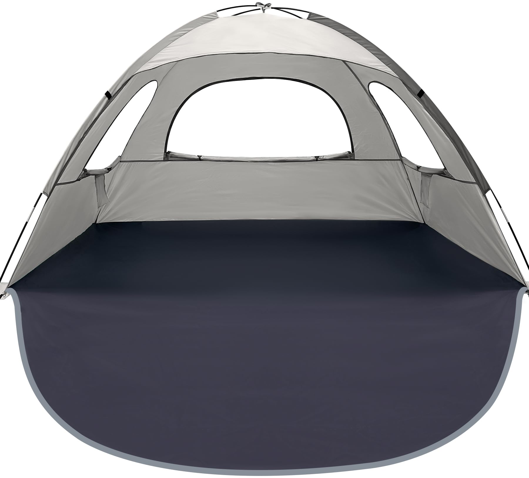 WhiteFang beach tent assembly demonstrates quick setup for sun protection and family shade on the sand.