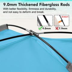 WhiteFang Beach Tent blue interior with mesh windows for airflow and cool comfort
