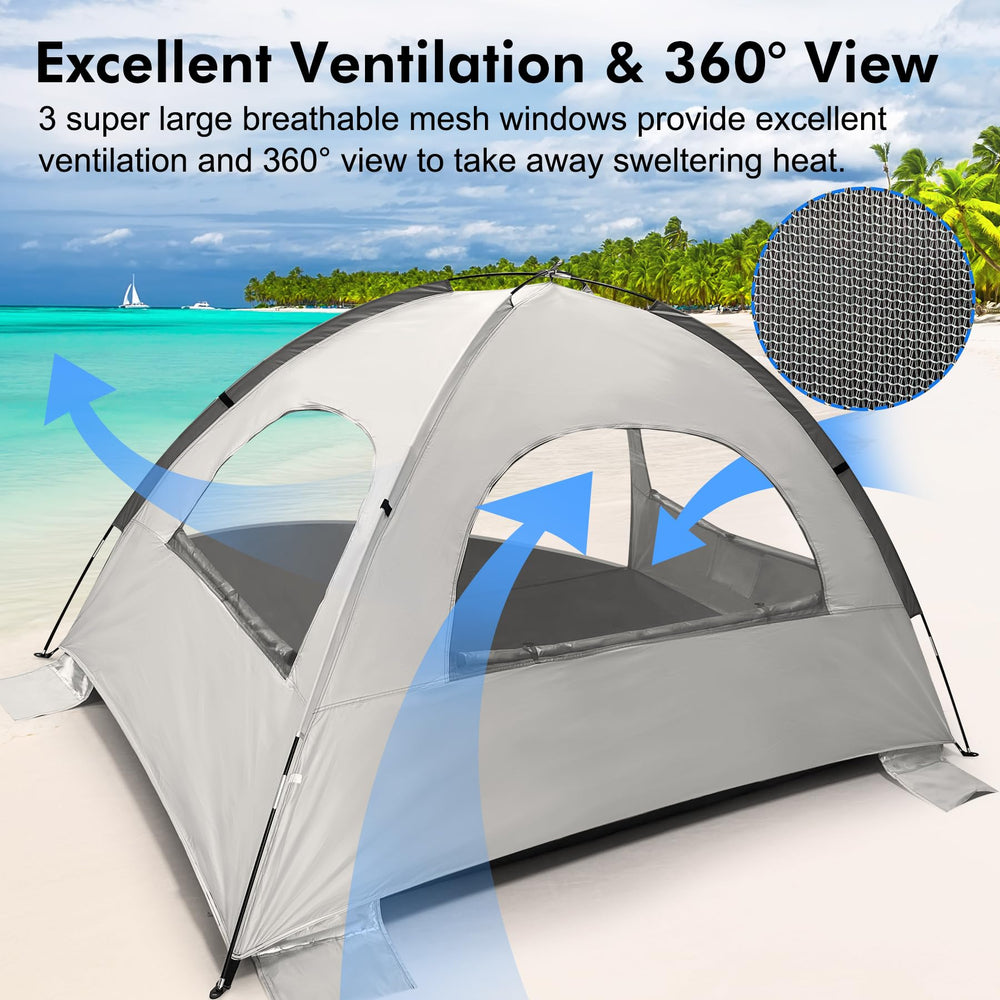WhiteFang Beach Tent carrying bag keeps setup and packing simple for on-the-go families