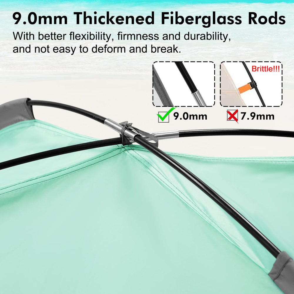 WhiteFang Beach Tent extendable floor creating extra space for lounging.