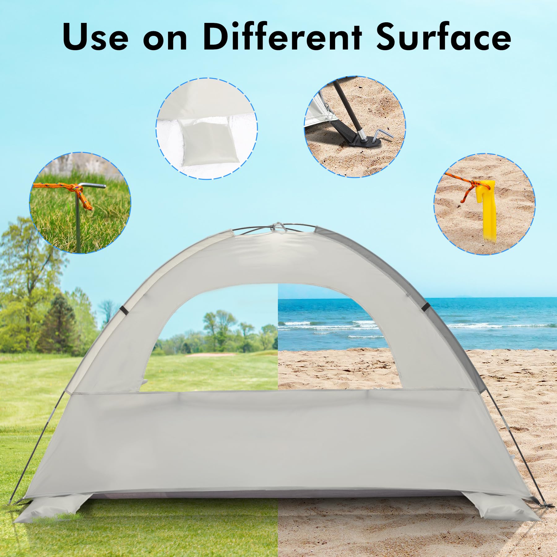 WhiteFang beach tent compact carrying bag makes it easy to travel and store.