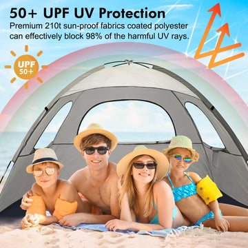 WhiteFang Beach Tent mesh windows enhance airflow and cooling.