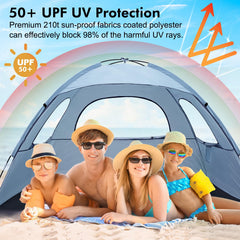 WhiteFang Beach Tent mesh windows boost airflow for cooling.