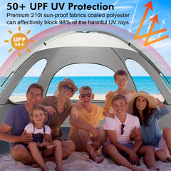 WhiteFang Beach Tent mesh-windows improve airflow for a cooler, more comfortable day at the shore