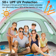 WhiteFang Beach Tent with large mesh windows promoting airflow and cooling.