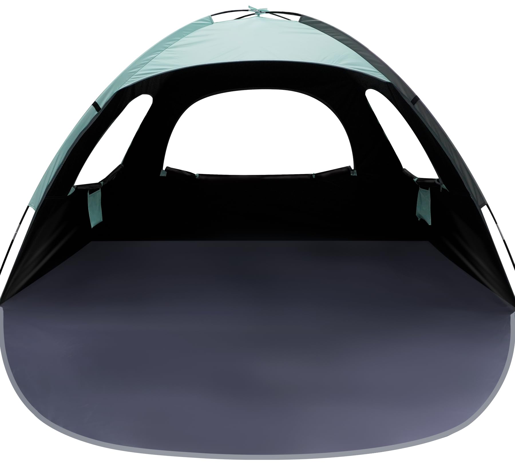 WhiteFang Beach Tent mint-green exterior showing shade-ready footprint for hot days