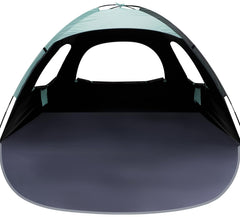 WhiteFang Beach Tent mint-green exterior showing shade-ready footprint for hot days
