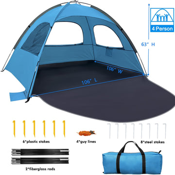 WhiteFang beach tent omni-directional zipper entry for easy access