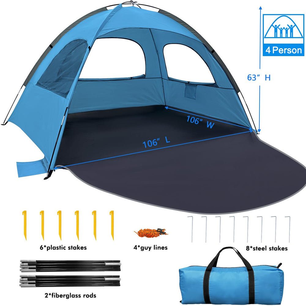 WhiteFang beach tent omni-directional zipper entry for easy access