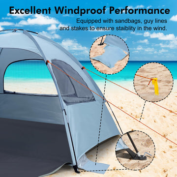 WhiteFang Beach Tent portable carry bag enables easy transport to the coast.