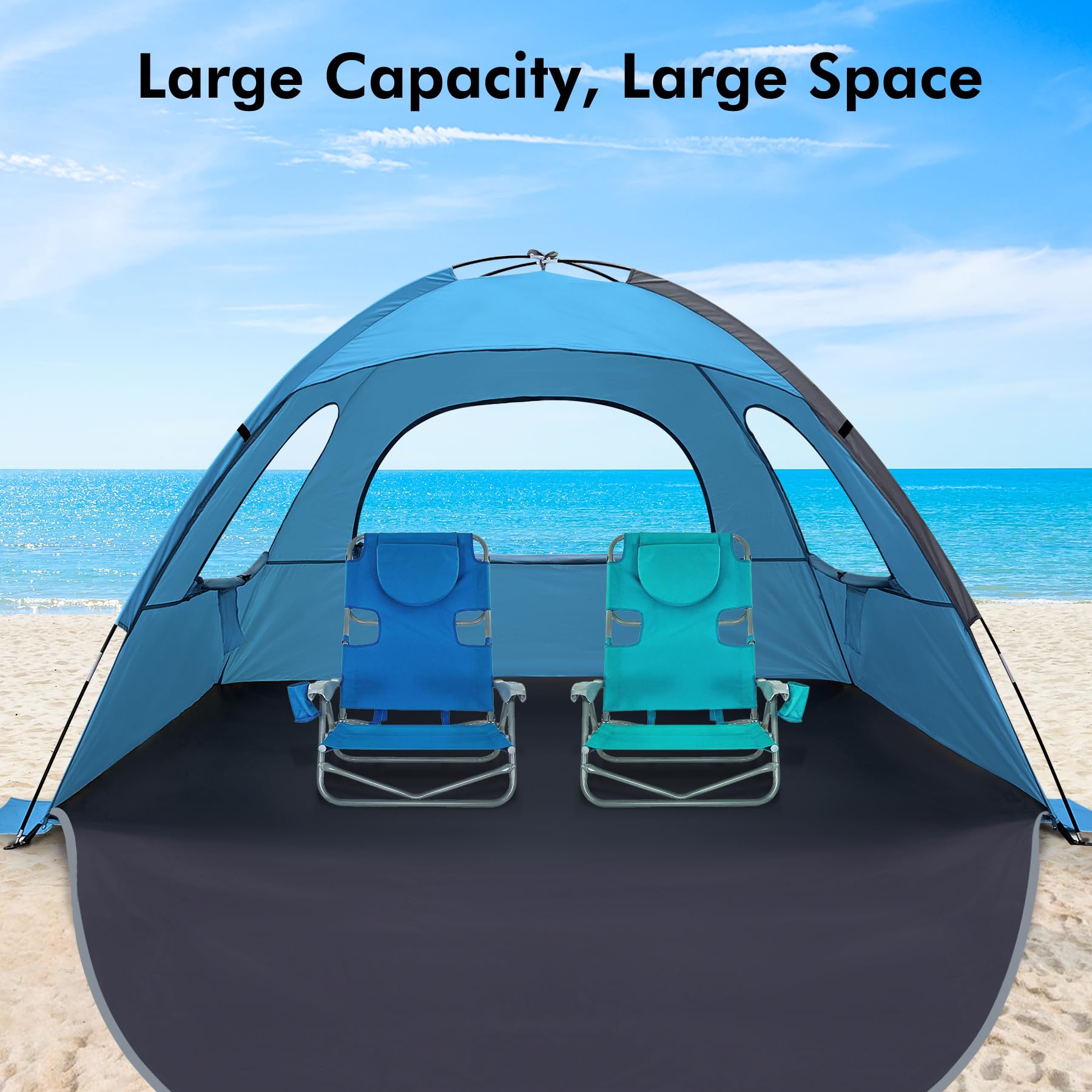 WhiteFang beach tent 9mm rods for a stable wind-ready setup