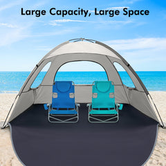 WhiteFang beach tent sturdy 9mm fiberglass rods ensure wind resistance and stable shade.